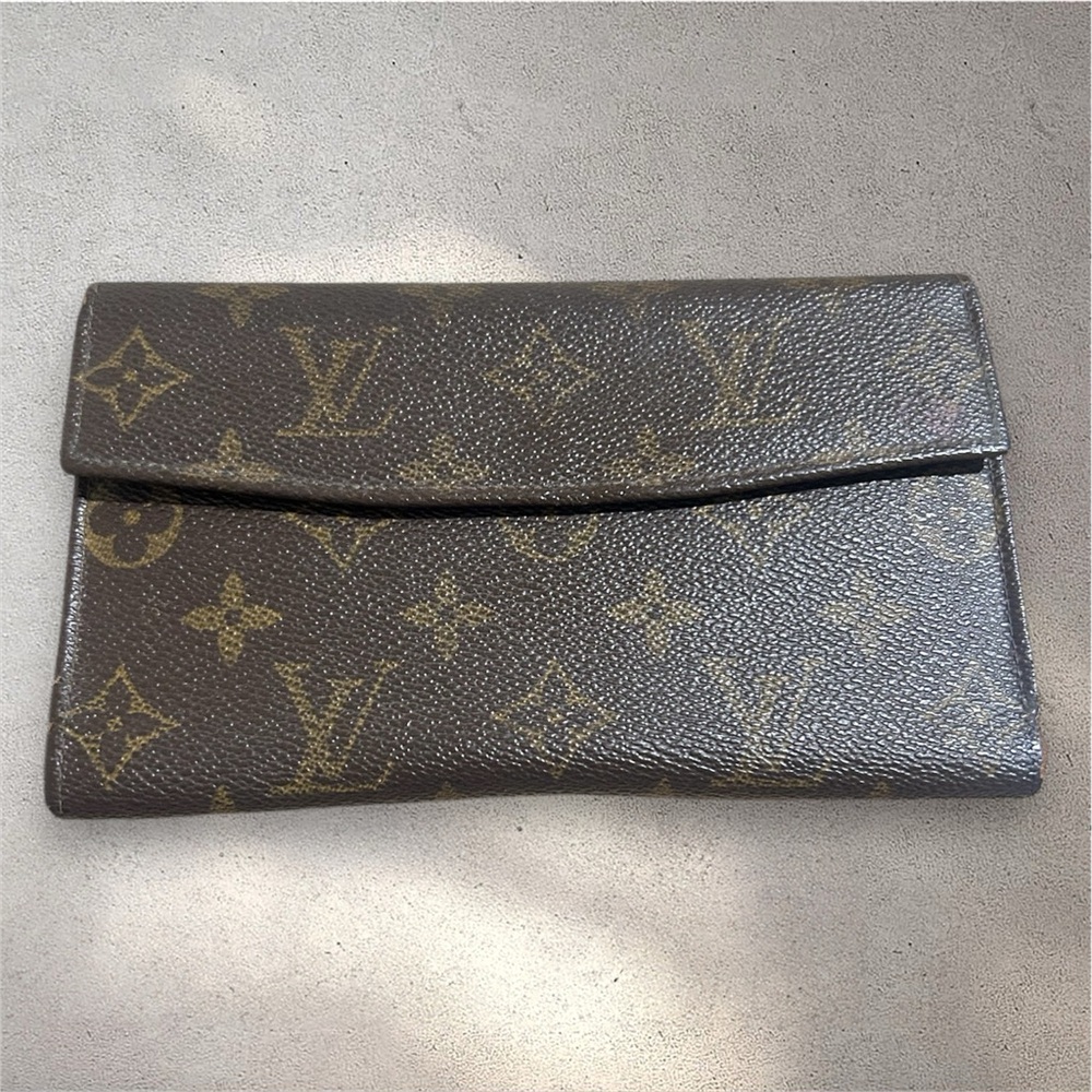 Louis Vuitton Classic Monogram Wallet in Brown and Gold